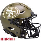San Francisco 49ers Helmet Riddell Authentic Full Size SpeedFlex Style Salute To Service 2022-0