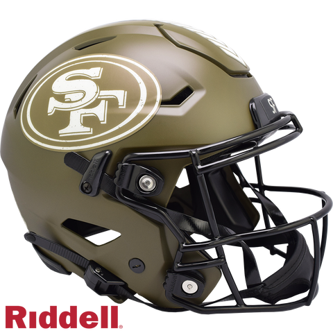 San Francisco 49ers Helmet Riddell Authentic Full Size SpeedFlex Style Salute To Service 2022-0