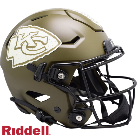 Kansas City Chiefs Helmet Riddell Authentic Full Size SpeedFlex Style Salute To Service 2022-0