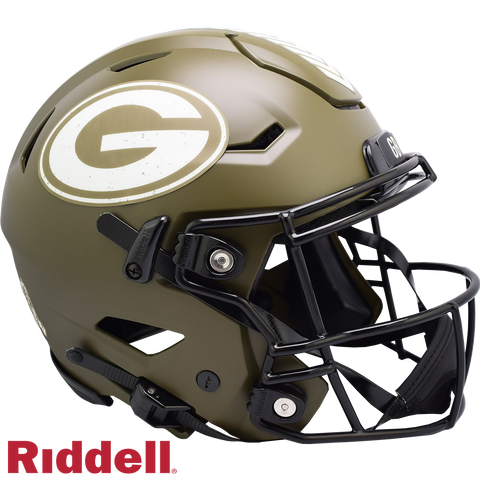 Green Bay Packers Helmet Riddell Authentic Full Size SpeedFlex Style Salute To Service 2022-0