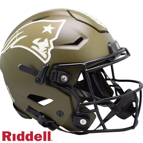New England Patriots Helmet Riddell Authentic Full Size SpeedFlex Style Salute To Service 2022-0
