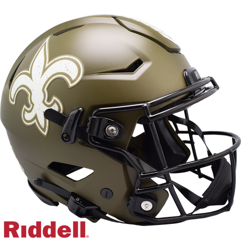 New Orleans Saints Helmet Riddell Authentic Full Size SpeedFlex Style Salute To Service 2022-0