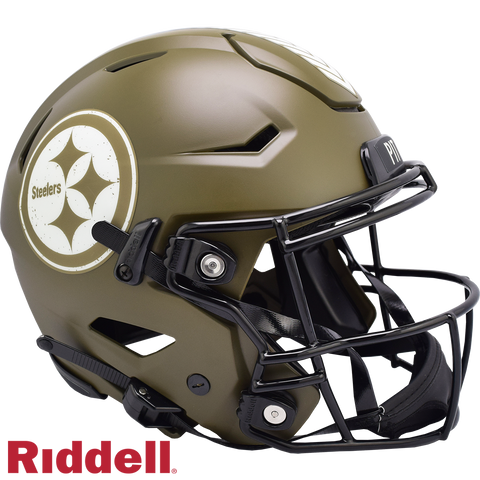 Pittsburgh Steelers Helmet Riddell Authentic Full Size SpeedFlex Style Salute To Service 2022-0