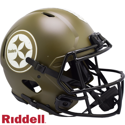 Pittsburgh Steelers Helmet Riddell Authentic Full Size Speed Style Salute To Service 2022-0