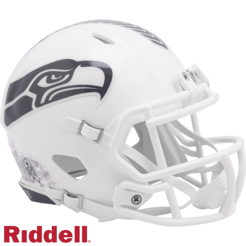 Seattle Seahawks Helmet Riddell Replica Mini Speed Style Salute To Service 2024-0