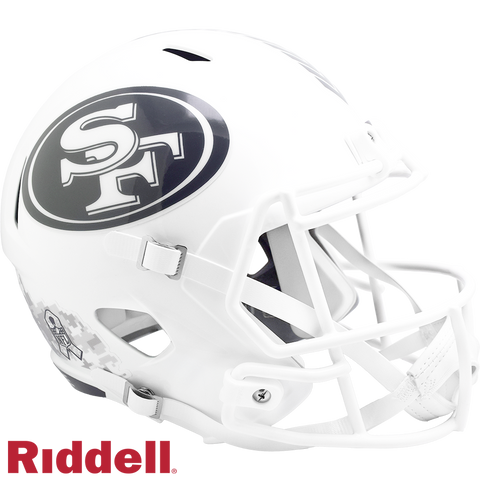 San Francisco 49ers Helmet Riddell Replica Full Size Speed Style Salute To Service 2024-0
