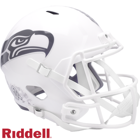 Seattle Seahawks Helmet Riddell Replica Full Size Speed Style Salute To Service 2024-0