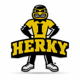 Iowa Hawkeyes Pennant Shape Cut Mascot Design-0