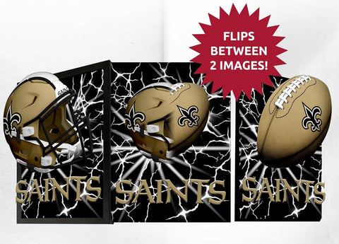 New Orleans Saints 3D Art Print 12x16 Lightning Flip-0