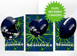 Seattle Seahawks 3D Art Print 12x16 Lightning Flip-0