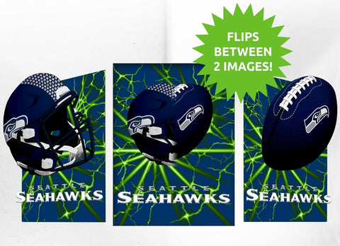 Seattle Seahawks 3D Art Print 12x16 Lightning Flip-0