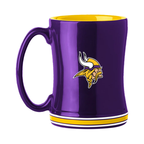 Minnesota Vikings Coffee Mug 14oz Sculpted Relief Team Color-0