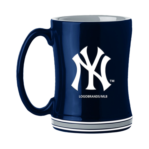 New York Yankees Coffee Mug 14oz Sculpted Relief Team Color-0
