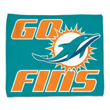 Miami Dolphins Towel 15x18 Rally Style Full Color-0