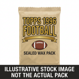 Illustrative stock image of a 1996 Topps Football sealed wax pack. Not the actual pack.