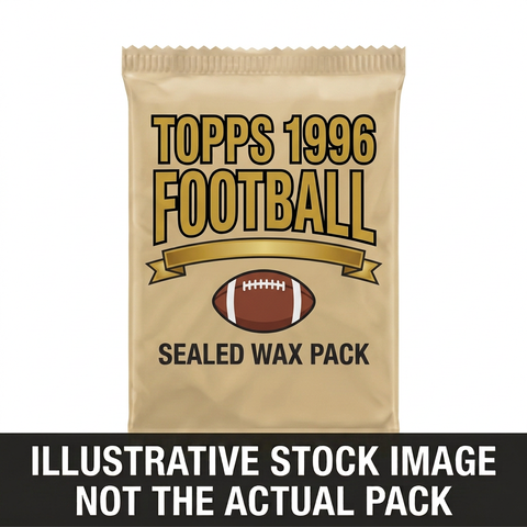 Illustrative stock image of a 1996 Topps Football sealed wax pack. Not the actual pack.