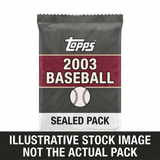 Illustrative stock image of a 2003 Topps Baseball sealed pack. Not the actual pack.
