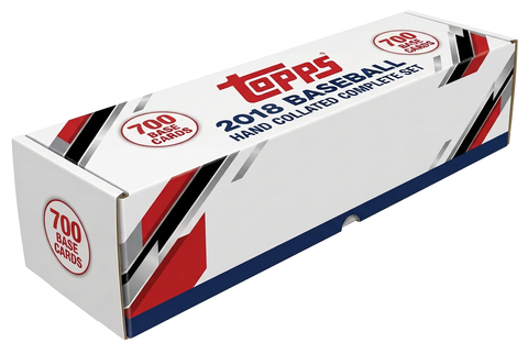 Stock illustration of a long white storage box for the 2018 Topps Baseball 700-card hand collated complete base set