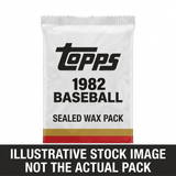 Illustrative stock image of a 1982 Topps Baseball sealed wax pack. Not the actual pack.