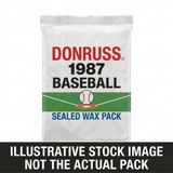 Illustrative stock image of a 1987 Donruss Baseball sealed wax pack. Not the actual pack.