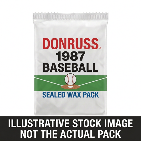 Illustrative stock image of a 1987 Donruss Baseball sealed wax pack. Not the actual pack.