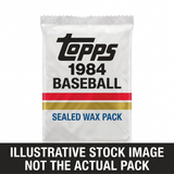Illustrative stock image of a 1984 Topps Baseball sealed wax pack. Not the actual pack.