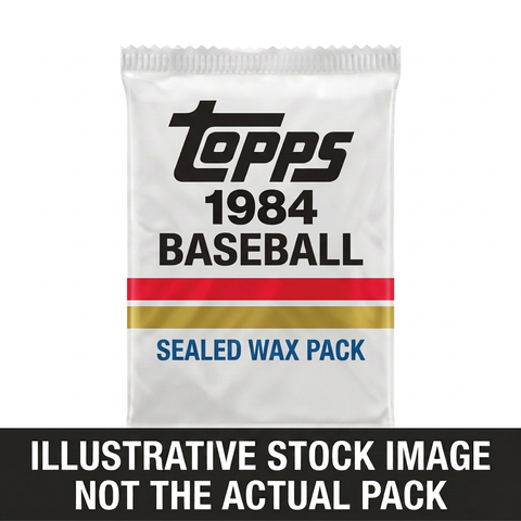 Illustrative stock image of a 1984 Topps Baseball sealed wax pack. Not the actual pack.