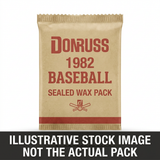 Illustrative stock image of a 1982 Donruss Baseball sealed wax pack. Not the actual pack.