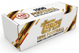 1996 Topps Football hand collated complete set storage box with gold brown black red graphics and one 448-card badge