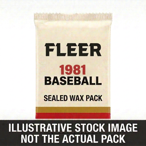 Illustrative stock image of a 1981 Fleer Baseball sealed wax pack. Not the actual pack.