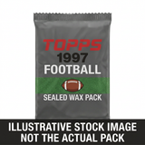 Illustrative stock image of a 1997 Topps Football sealed wax pack. Not the actual pack.