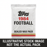 Illustrative stock image of a 1984 Topps Football sealed wax pack. Not the actual pack.