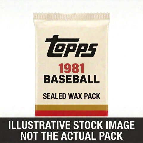 Illustrative stock image of a 1981 Topps Baseball sealed wax pack. Not the actual pack.