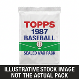Illustrative stock image of a 1987 Topps Baseball sealed wax pack. Not the actual pack.