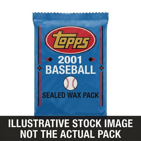 Illustrative stock image of a 2001 Topps Baseball sealed wax pack. Not the actual pack.