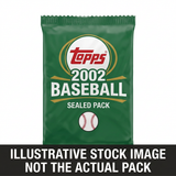 Illustrative stock image of a 2002 Topps Baseball sealed pack. Not the actual pack.