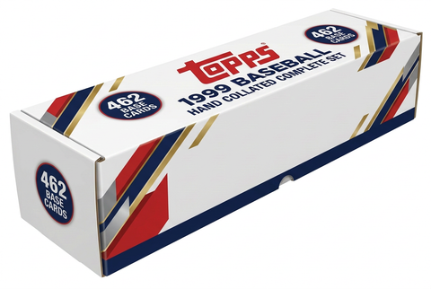 Stock illustration of a medium white storage box for the 1999 Topps Baseball 462-card hand collated complete set