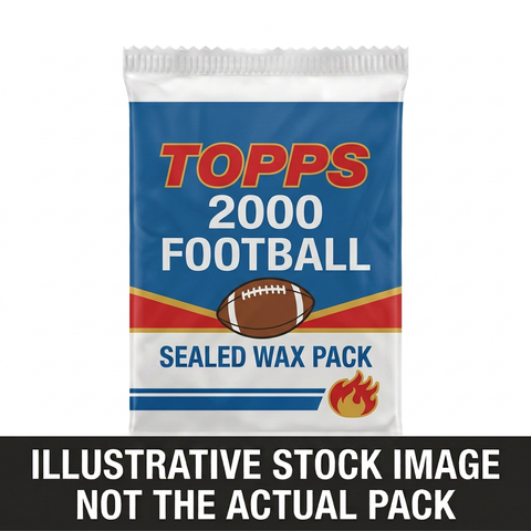 Illustrative stock image of a 2000 Topps Football sealed wax pack. Not the actual pack.