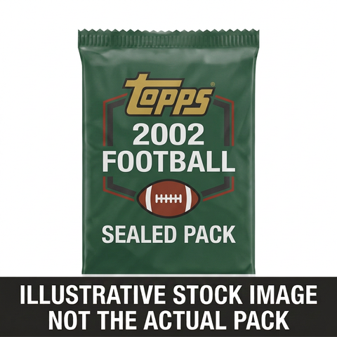 Illustrative stock image of a 2002 Topps Football sealed pack. Not the actual pack.
