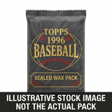 Illustrative stock image of a 1996 Topps Baseball sealed wax pack. Not the actual pack.