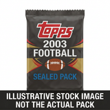 Illustrative stock image of a 2003 Topps Football sealed pack. Not the actual pack.