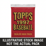 Illustrative stock image of a 1997 Topps Baseball sealed wax pack. Not the actual pack.