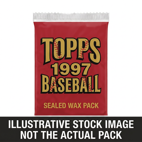 Illustrative stock image of a 1997 Topps Baseball sealed wax pack. Not the actual pack.