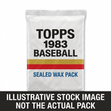 Illustrative stock image of a 1983 Topps Baseball sealed wax pack. Not the actual pack.