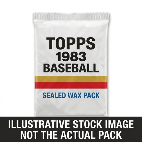 Illustrative stock image of a 1983 Topps Baseball sealed wax pack. Not the actual pack.