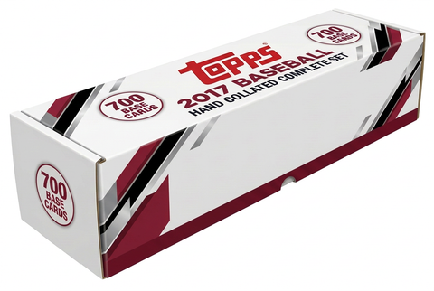 Stock illustration of a long white storage box for the 2017 Topps Baseball 700-card hand collated complete base set