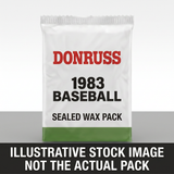Illustrative stock image of a 1983 Donruss Baseball sealed wax pack. Not the actual pack.