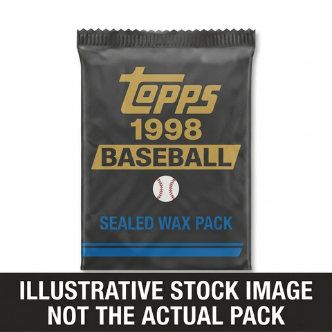Illustrative stock image of a 1998 Topps Baseball sealed wax pack. Not the actual pack.