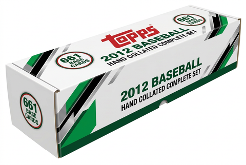 Stock illustration of a long white storage box for the 2012 Topps Baseball 661-card hand collated complete set