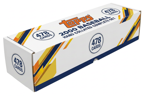 Stock illustration of a medium white storage box for the 2000 Topps Baseball 478-card hand collated complete set